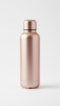 Rose gold water bottle with minimalist design